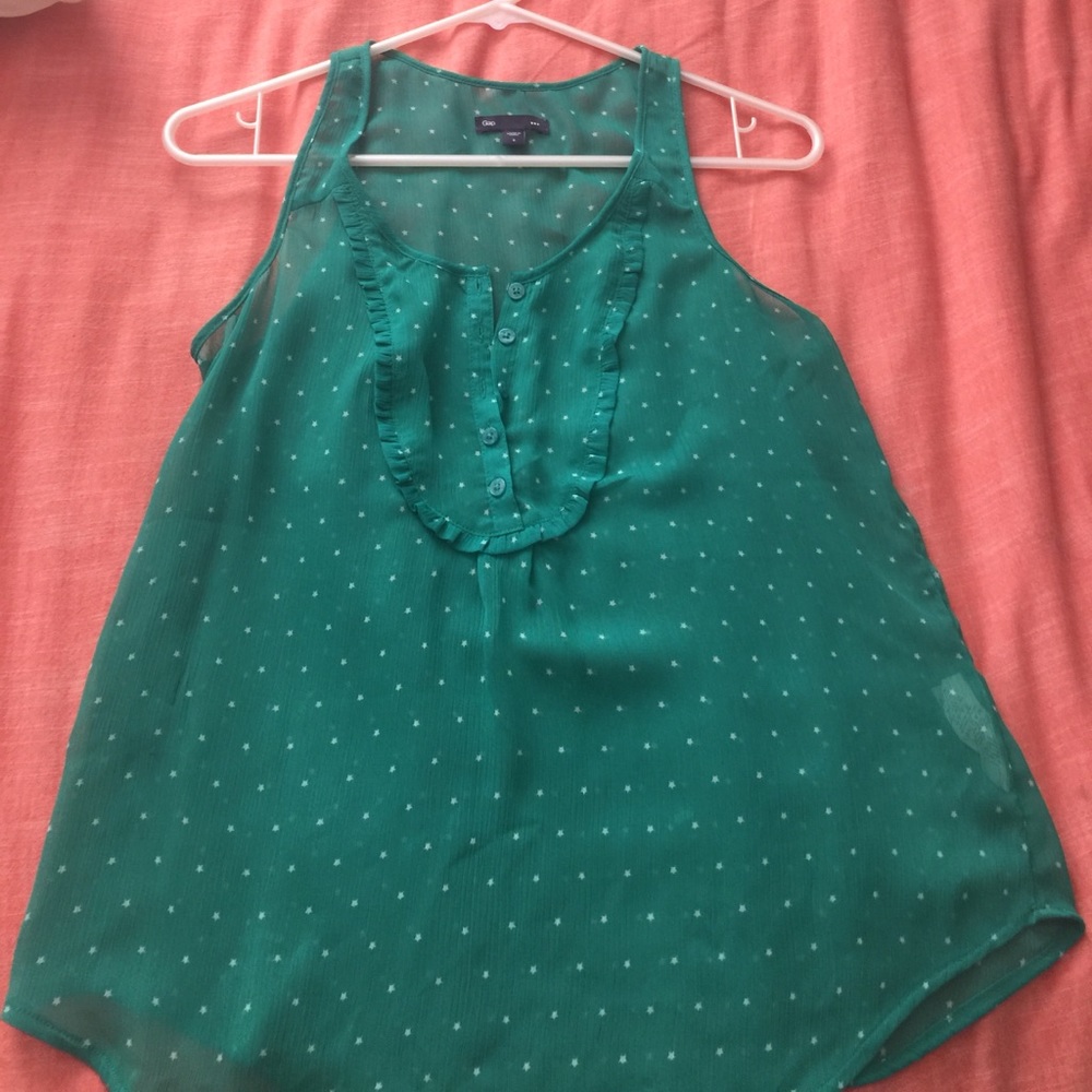 Cute sheer green and star print blouse