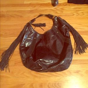 EXPRESS Brown fringe shoulder bag