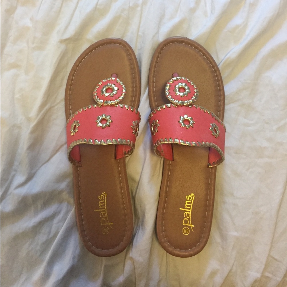 Palms (coral and gold)