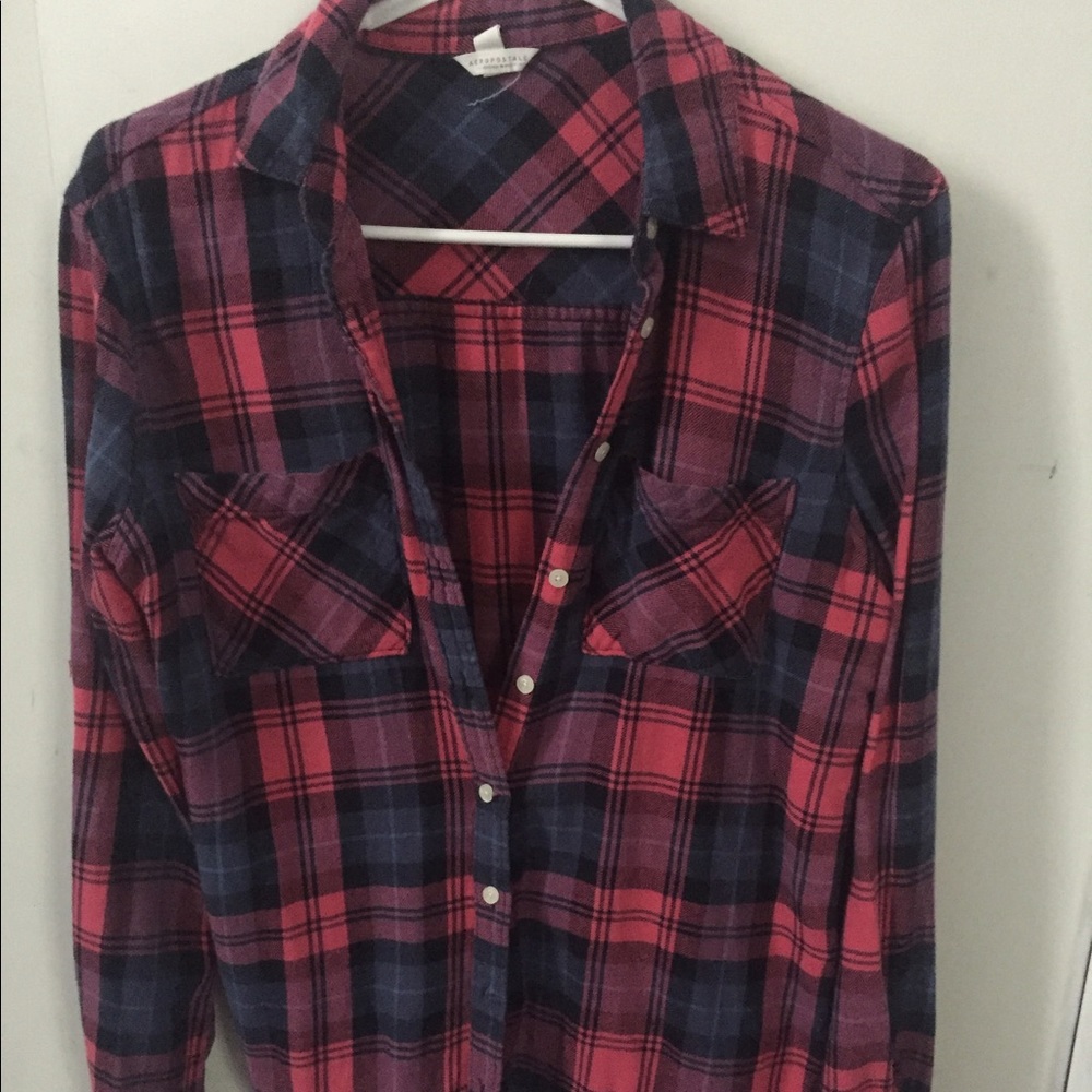 Navy & Pink Flannel