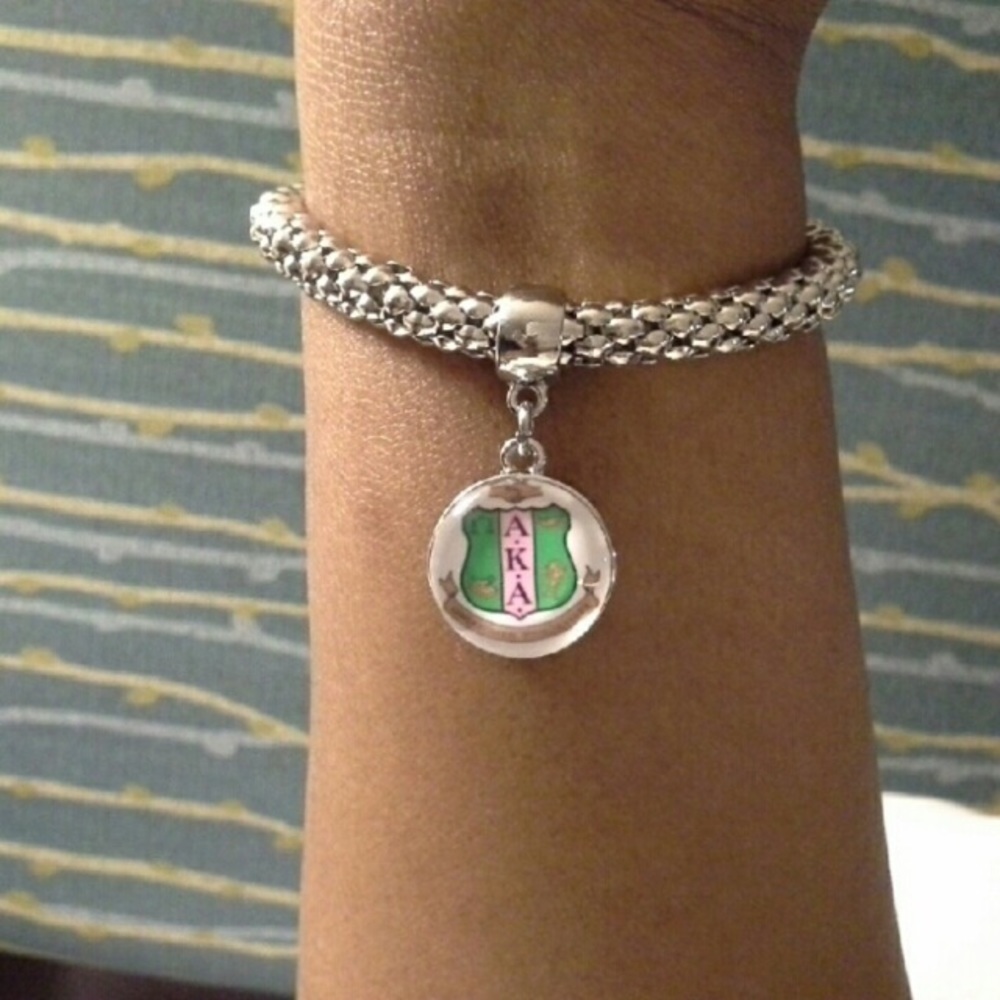 Alpha Kappa Alpha silver bracelet