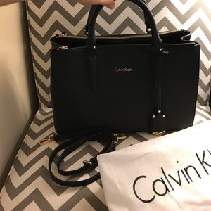 🖤 CALVIN KLEIN BLACK SATCHEL CROSSBODY BAG 🖤