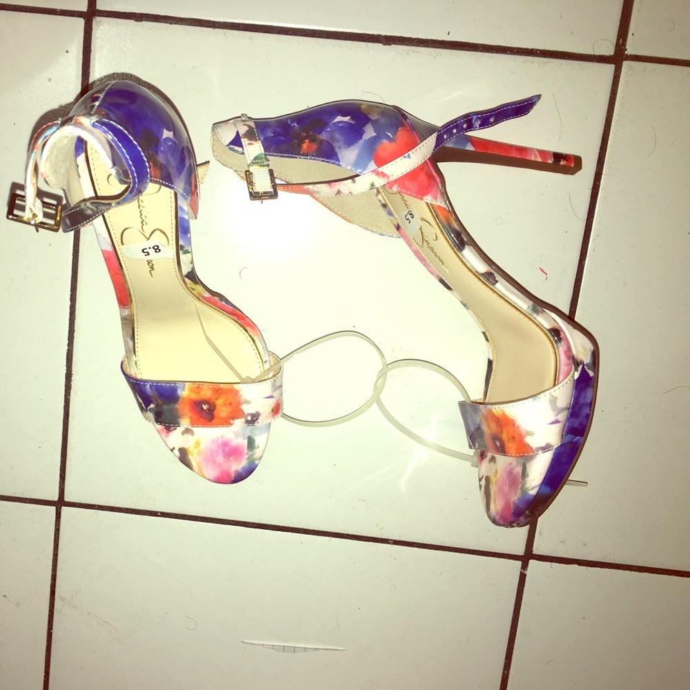 Jessica Simpson floral heels