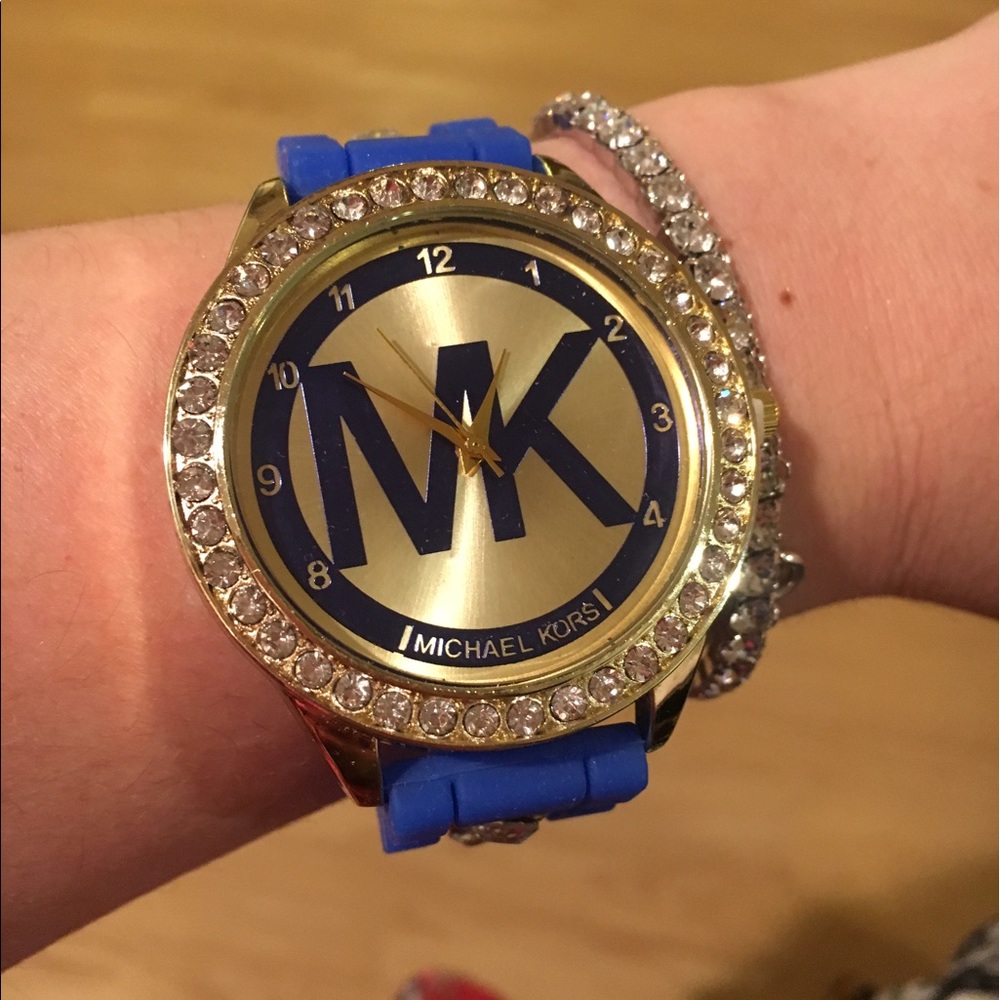 Michael Kors royal blue jelly watch