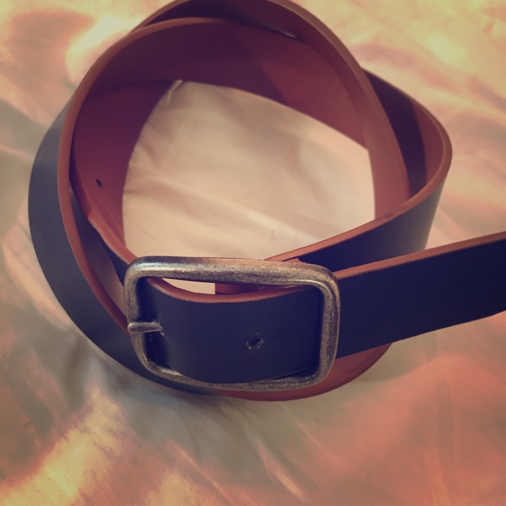 EXPRESS - REVERSIBLE LEATHER BELT - BLUE/TAN - 30