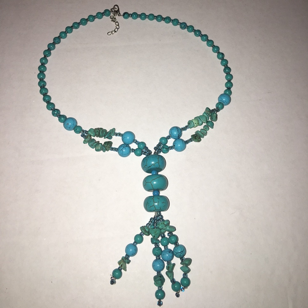 New turquoise head/stone necklace - Picture 1 of 2