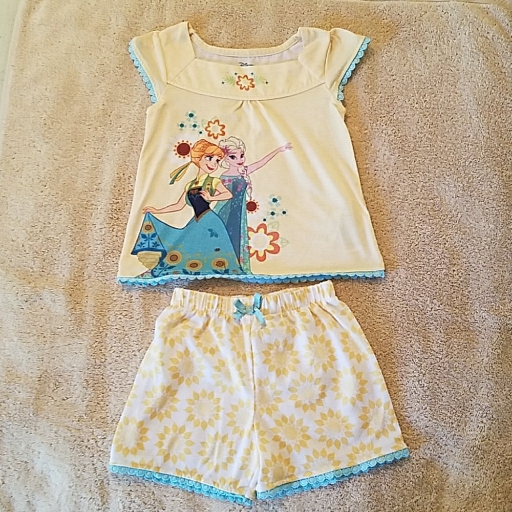 Disney Frozen Fever Girls Pajama Set Size 4
