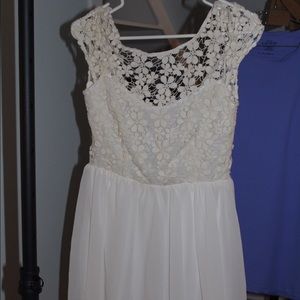Short white flowery dress