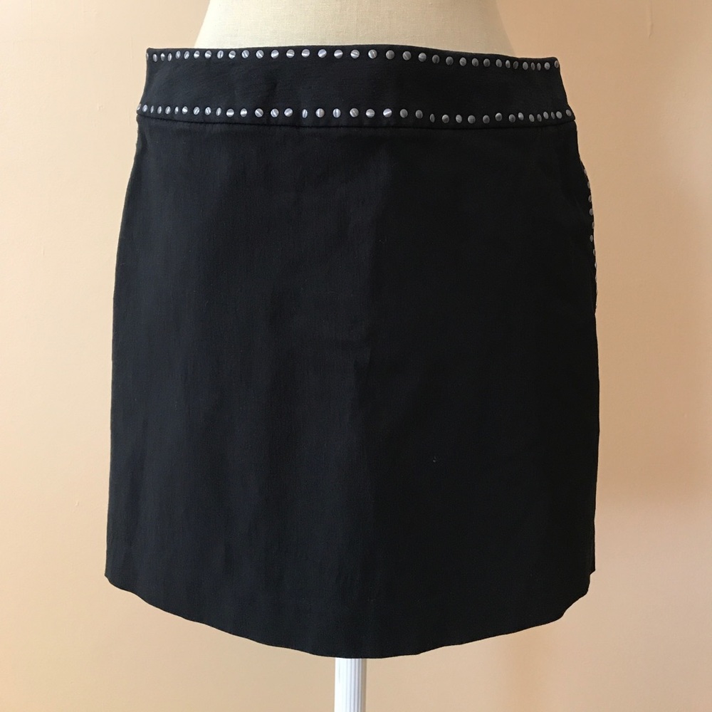 Express Black Mini Skirt with Silver Stud Trim