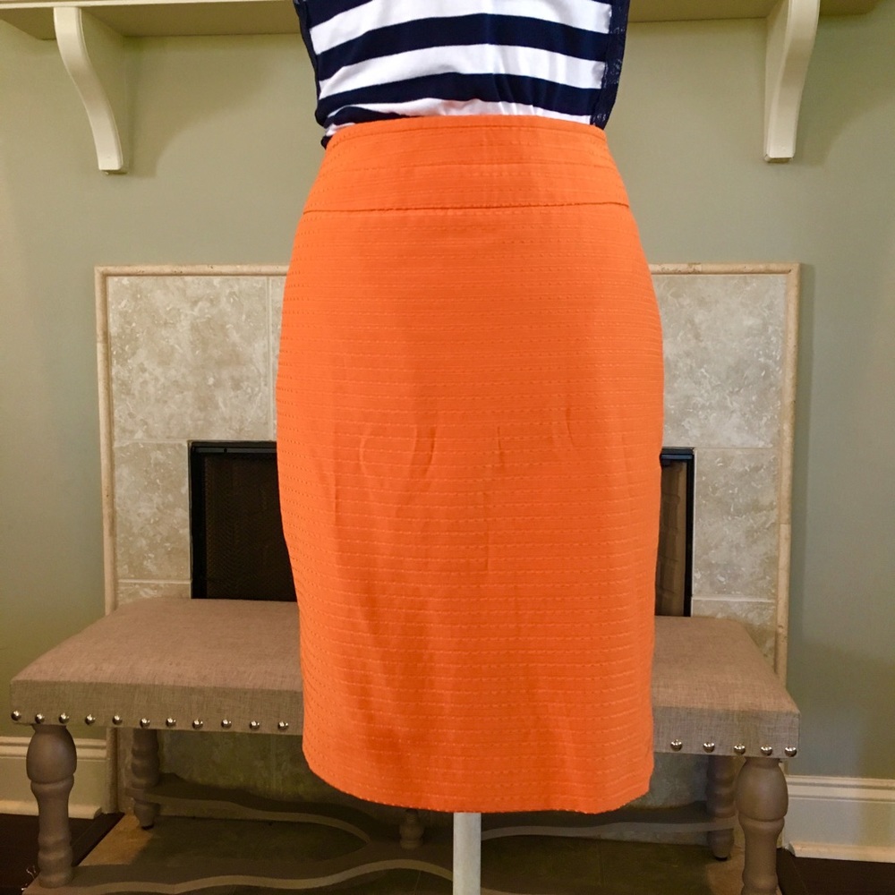 The Limited Orange Textured Pencil Skirt - Picture 2 of 5
