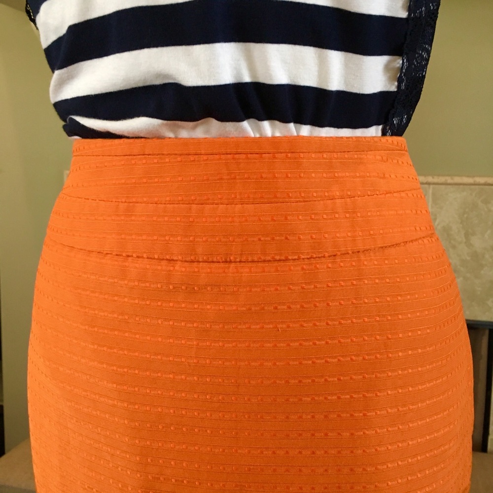 The Limited Orange Textured Pencil Skirt - Picture 3 of 5