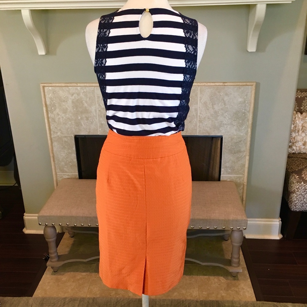 The Limited Orange Textured Pencil Skirt - Picture 4 of 5
