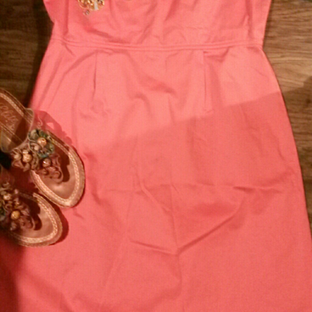 TAHARI DRESS PAPAYA SUMMER DRESS SZ 16 - Picture 5 of 5