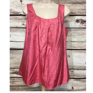 Vineyard Vines Pink Silk Tank Sand Dollar Print