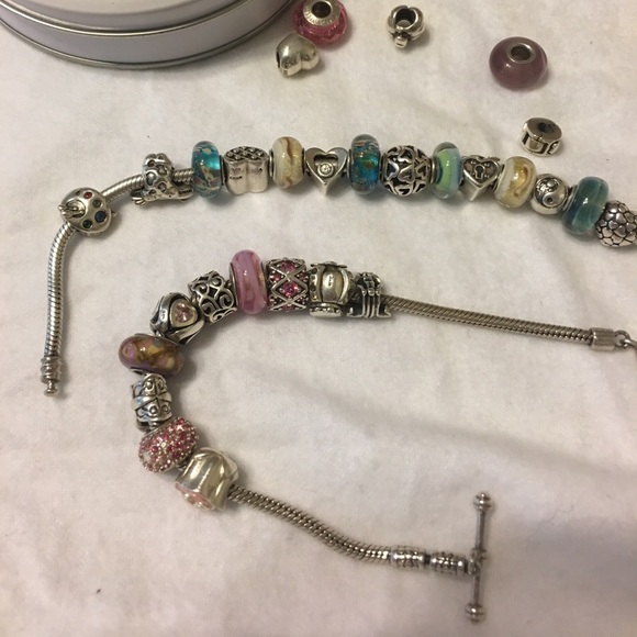 Chamilia Charm Bracelet, Retired Sterling Silver Chamilia 30  Chamila charms/ charm bracelet