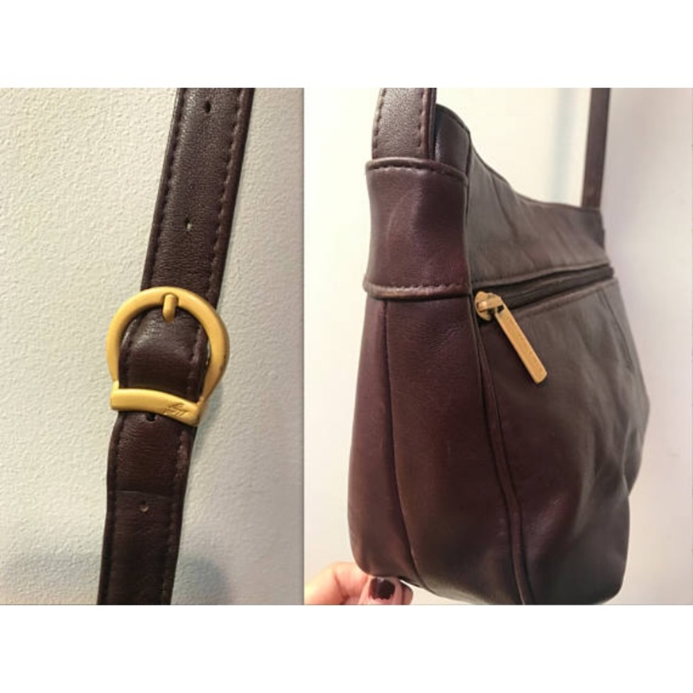 Vintage Maroon Stone Mountain soft leather bag