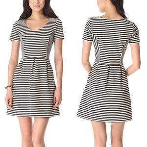 Madewell Black & White Striped Bistro Dress
