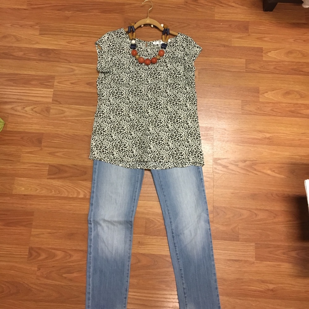 Never worn cheetah print blouse