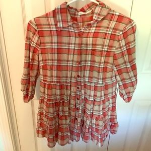 Plaid thin stylish button up