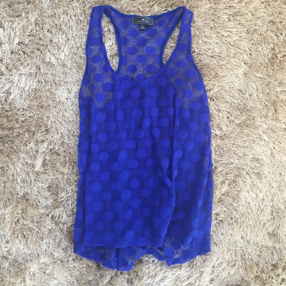 Sheer polka dot tank top