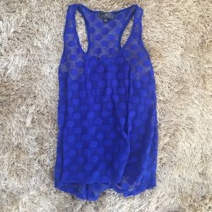 Sheer polka dot tank top