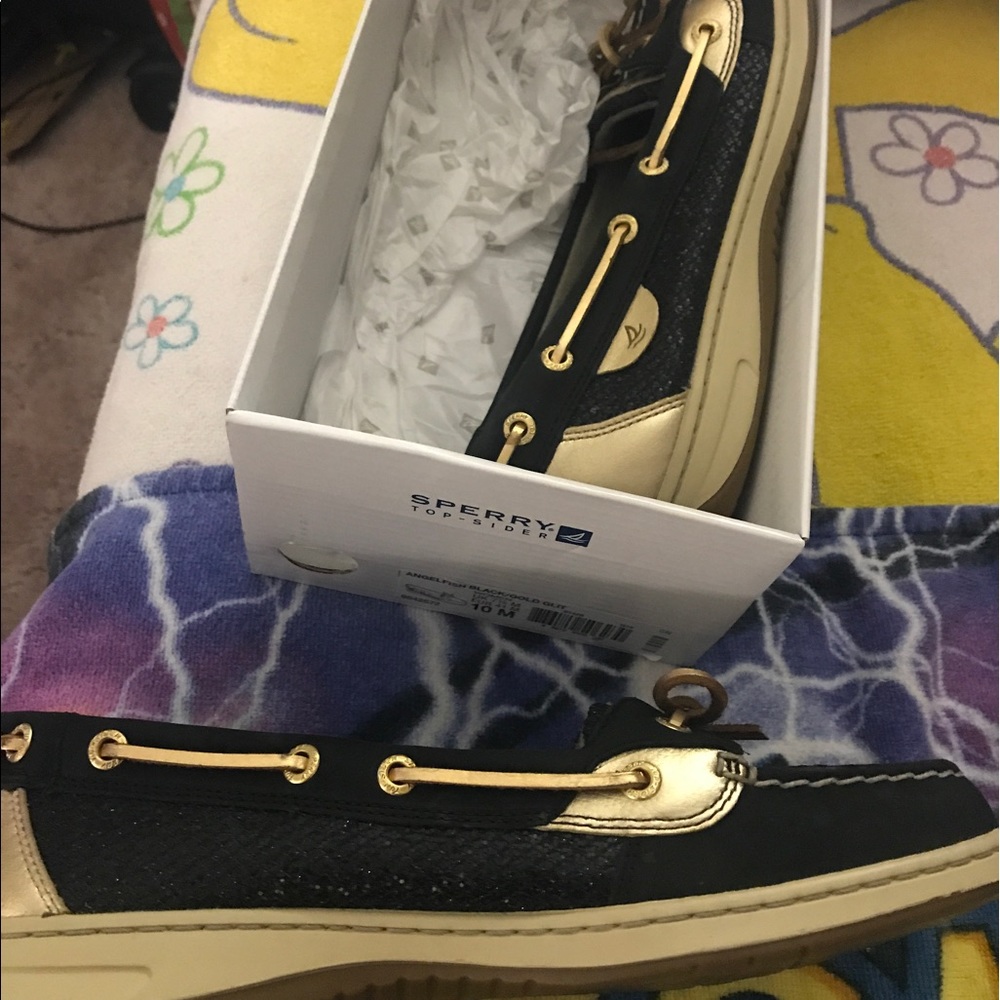 Sperry black with glitter