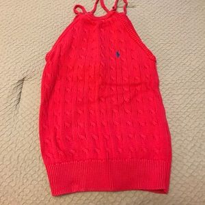 Hot pink cable sweater tank