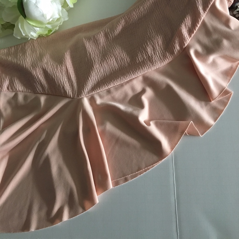 Zara blush pink top ruffle peplum pretty sz large - Picture 5 of 6