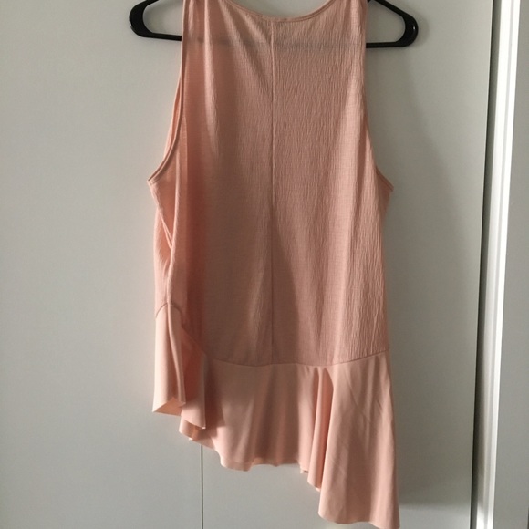 Zara blush pink top ruffle peplum pretty sz large - Picture 4 of 6