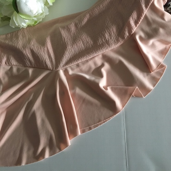 Zara blush pink top ruffle peplum pretty sz large - Picture 5 of 6