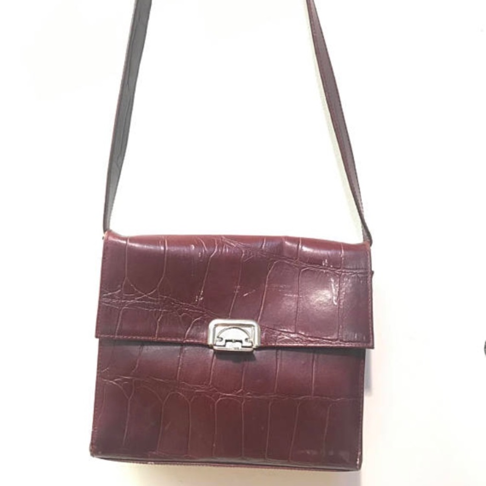 Vintage Fellini Firenze Maroon Leather Bag