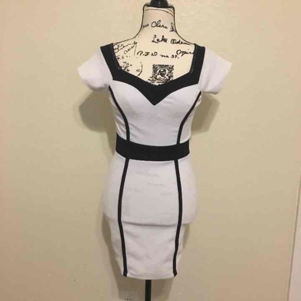 White and black dress
