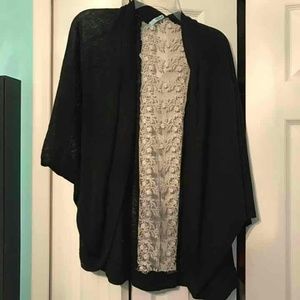 Maurices Size XL Black Short Sleeve Cardigan
