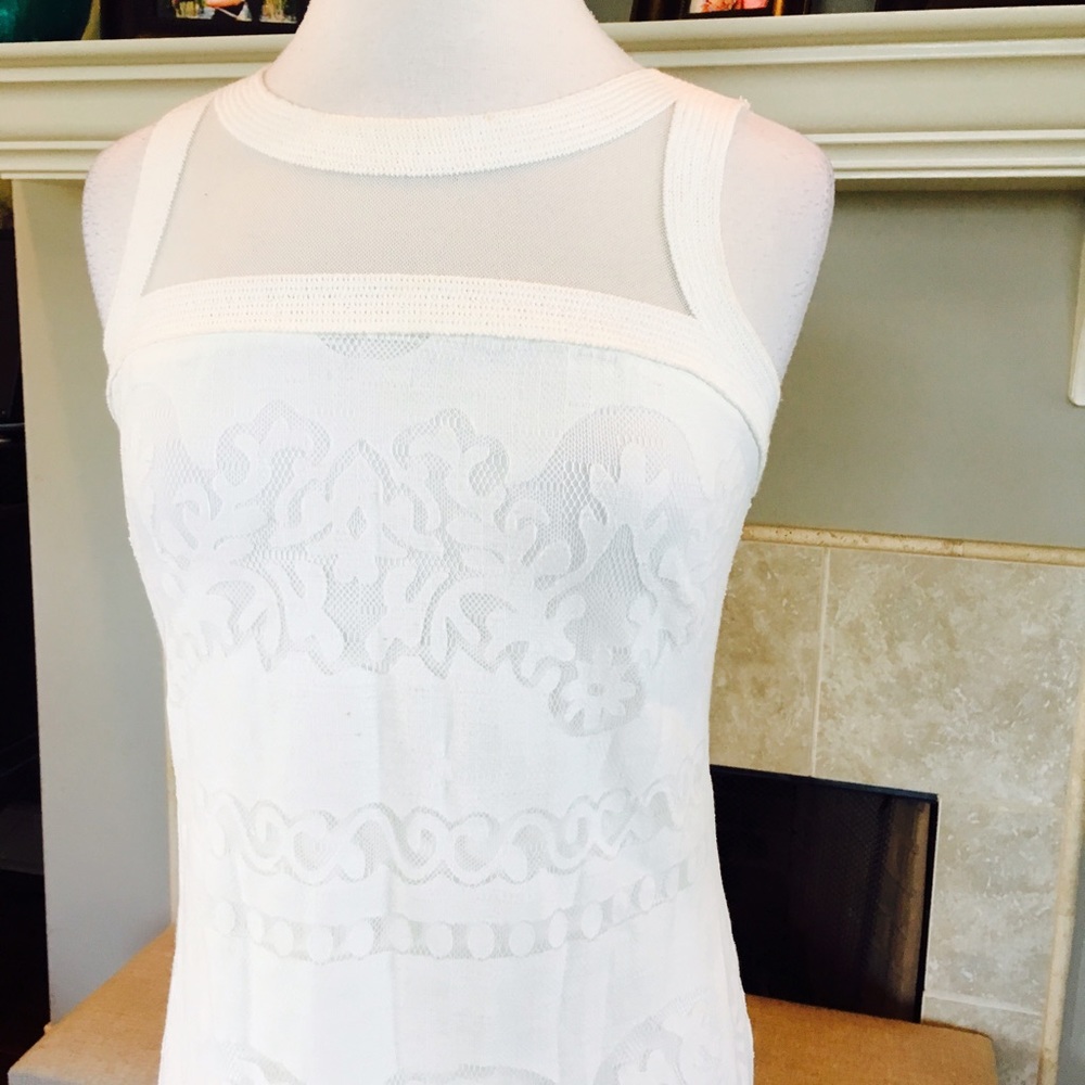 ✨HP✨ Max Studio White Lace & sheer accent dress - Picture 2 of 7
