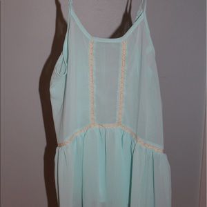 Mint green sheer tank top
