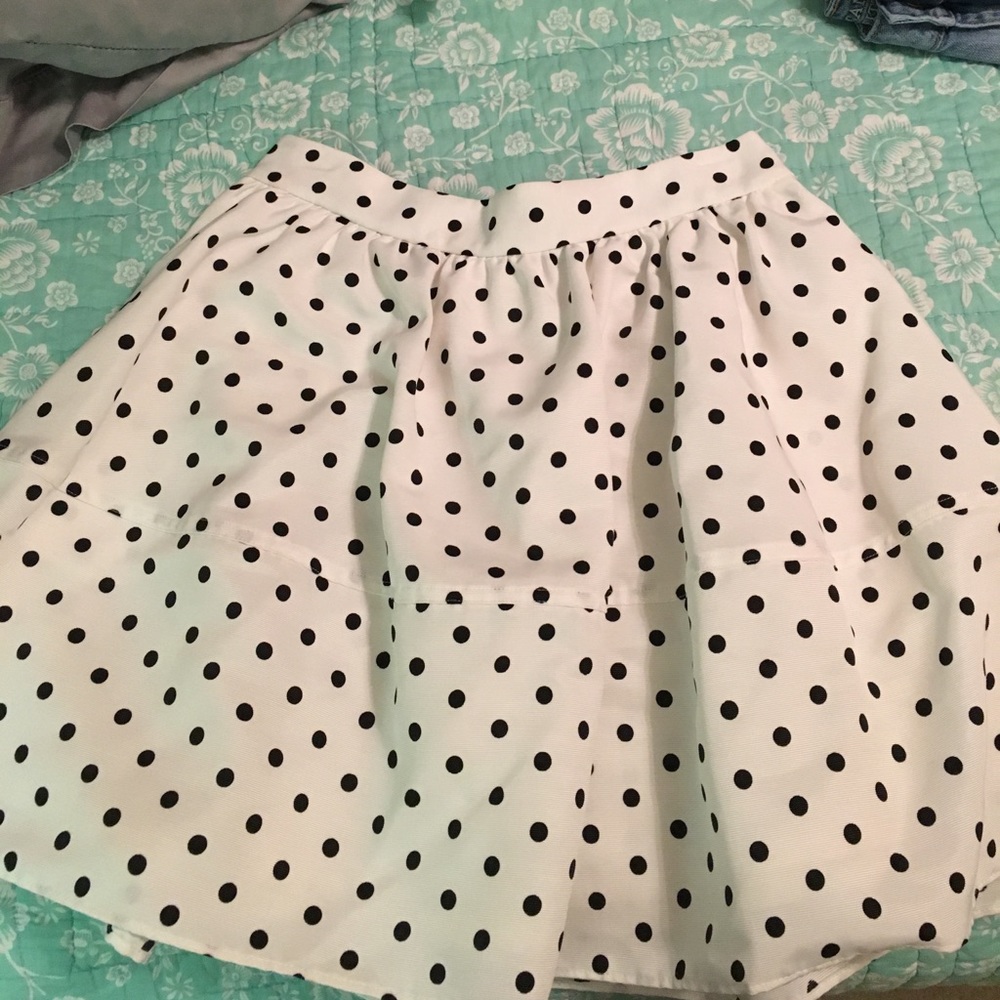 Express polka dot flare skirt.