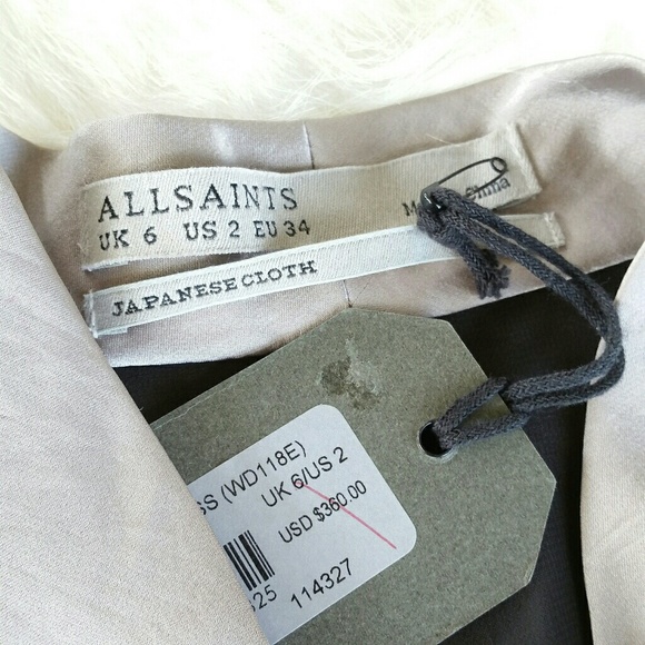 ALL SAINTS Arina wrap dress Opal Grey - Picture 3 of 6