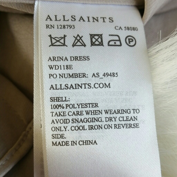 ALL SAINTS Arina wrap dress Opal Grey - Picture 4 of 6