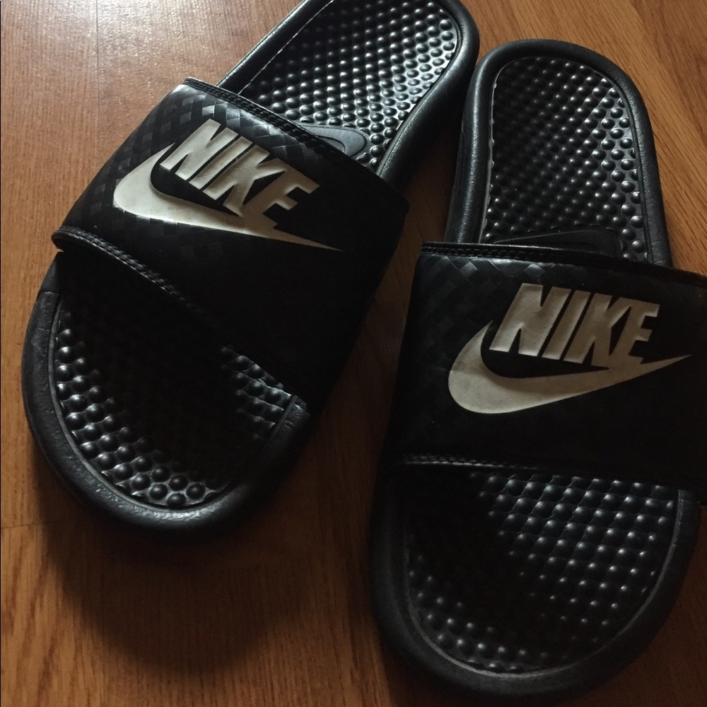 Barley worn Black Nike Slides