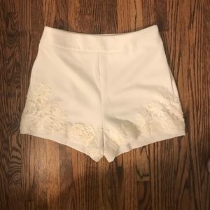 White high-waisted Express Shorts