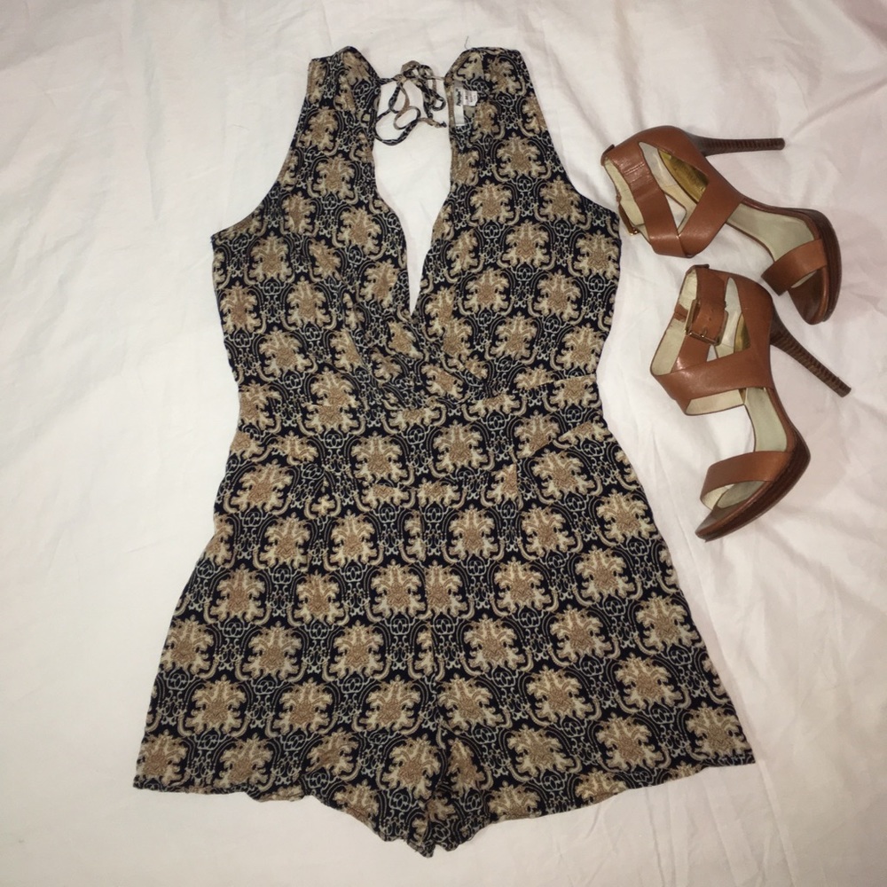 Size M Low V Open Back Romper
