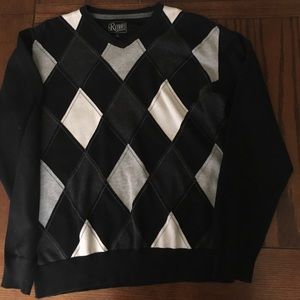 Retrofit diamond pattern sweater