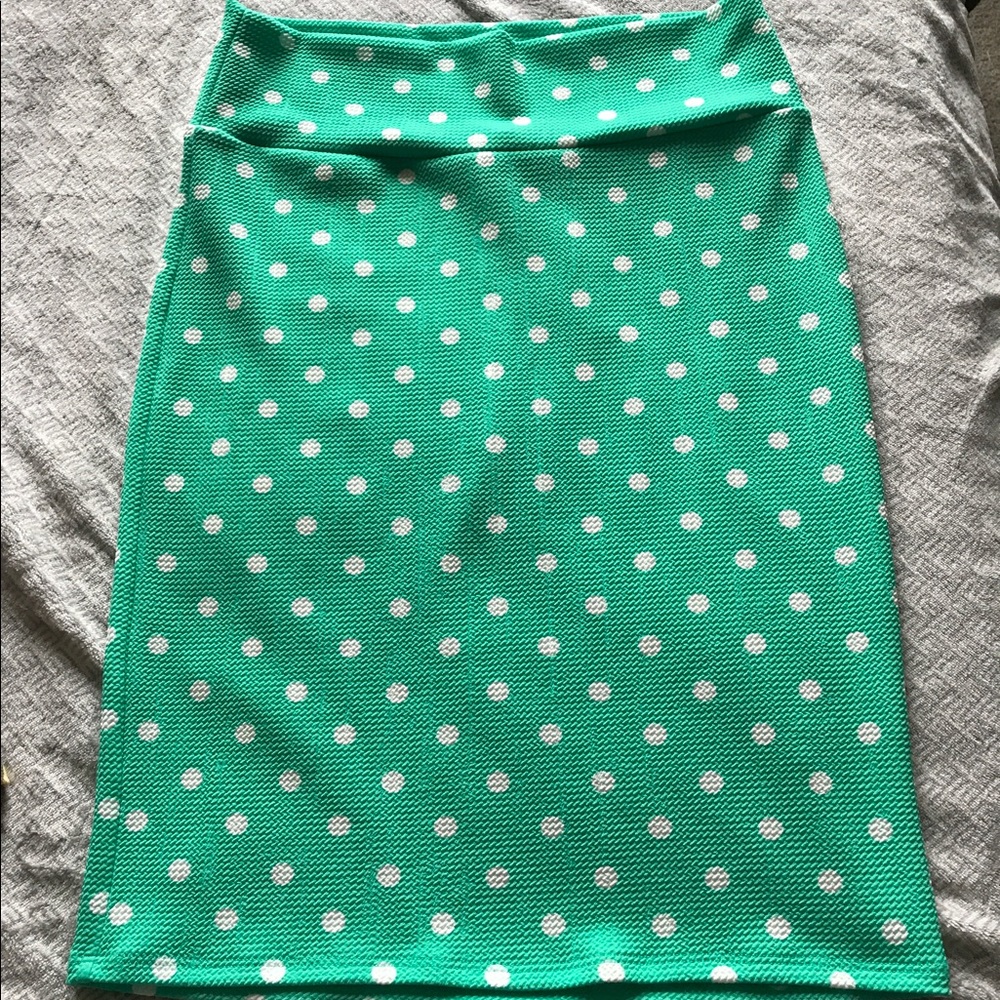 LuLaRoe Cassie Large Teal Polkadot