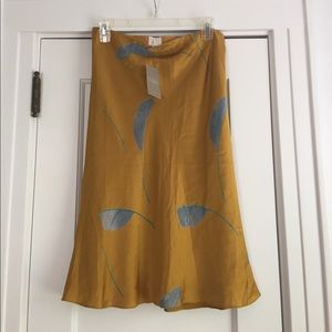 🚨Anthropologie Yellow Silk Skirt