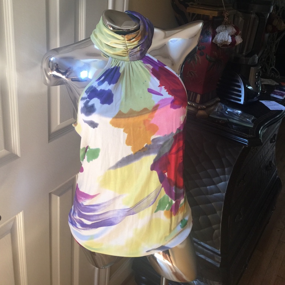 Gifted Halter colorful top rainbow stunning