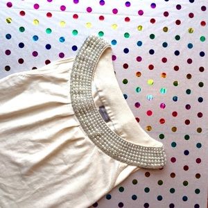 Ann Taylor Beaded Neckline Tank Top