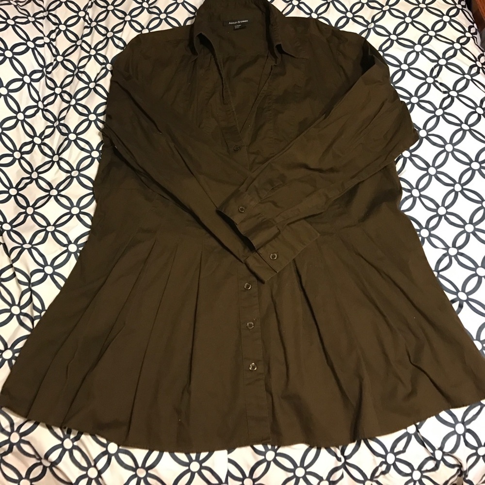 Long Sleeved Baby Doll Pleated Shirts