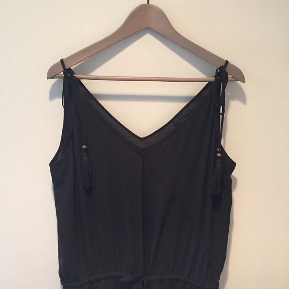 JCrew *Black* Crepe Tassel JumpsuitLarge EUC - Picture 5 of 8