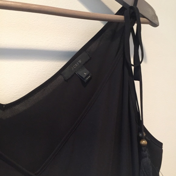 JCrew *Black* Crepe Tassel JumpsuitLarge EUC - Picture 6 of 8