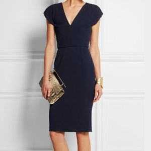 Roland Mouret Navy Stretch Crepe Dress